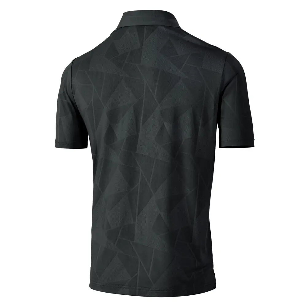 Island Green IGTS2288 Jacquard Print Polo Shirt - Charcoal - Image 3