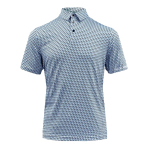 Island Green IGTS2402 - Men's All Over 'Geo' Print Polo Shirt