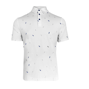 Island Green IGTS2405 - Men's All Over 'Golf' Print Polo Shirt