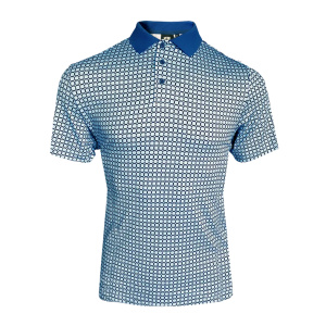 Island Green IGTS2406 - Men's All Over 'Chain' Print Polo Shirt